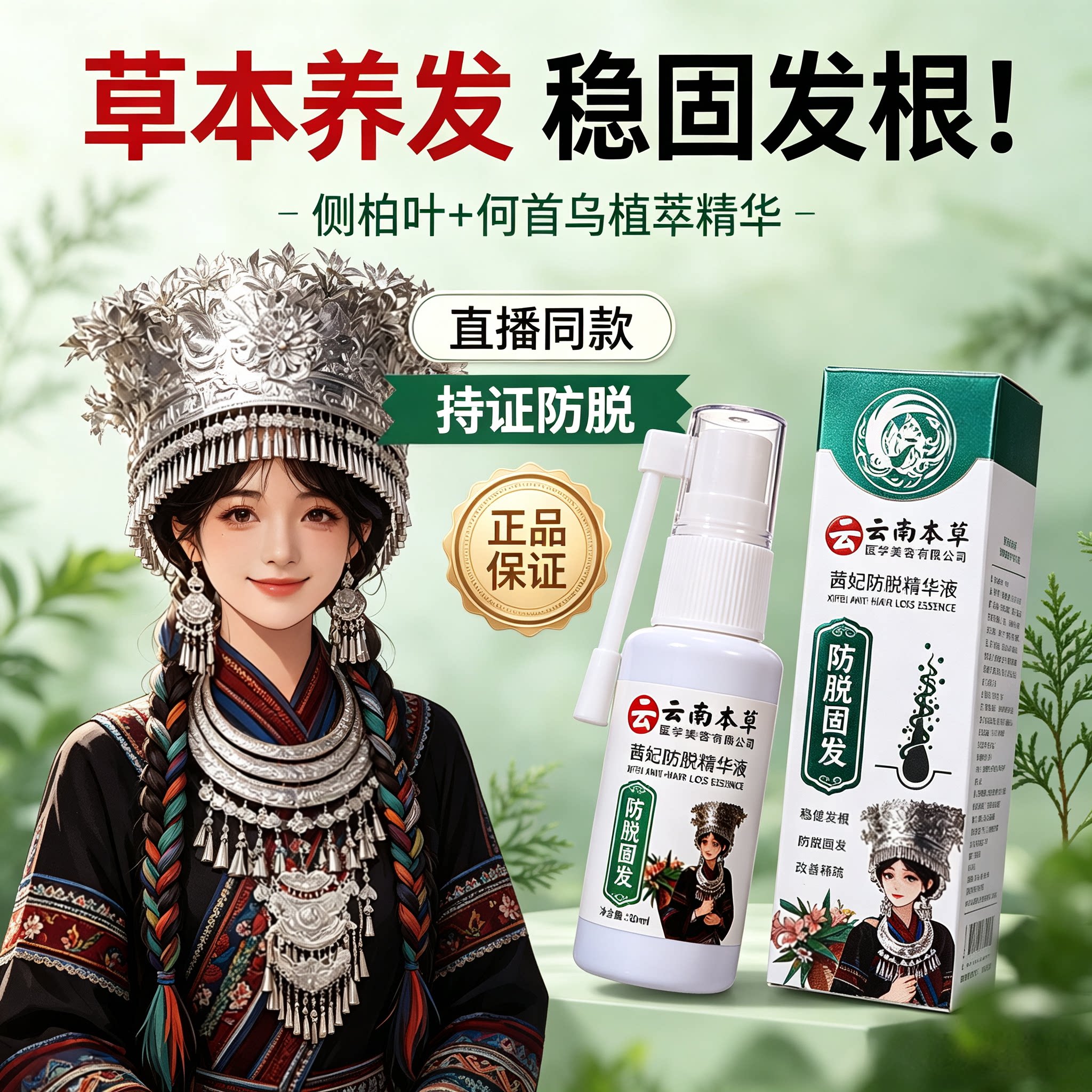 云南本草茜妃防脱固发精华喷雾
