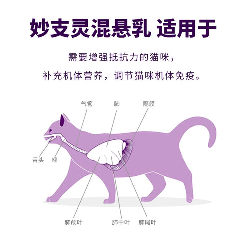 圣施康妙支灵混悬乳猫鼻支赖氨酸猫流感提高宠免疫力丰兹赖疱疹病