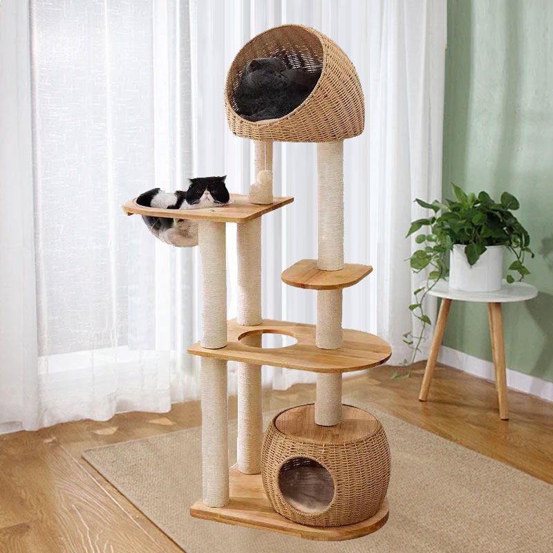 猫爬架编织猫窝猫树一体大型别墅太空舱多层跳板剑麻宠物用品大全