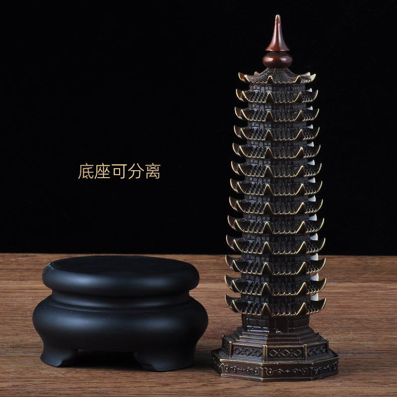 铜十三层文昌塔摆件13层黄铜文昌塔家居客厅装饰品书房摆设工艺品