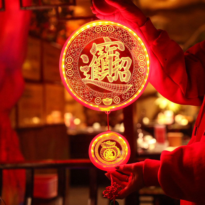 福字灯笼挂饰生肖2024新款灯笼春节新年装饰摆件龙年场景布置门幅