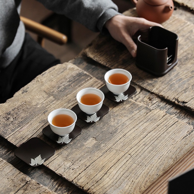 功夫茶具茶杯垫电木茶杯垫茶道零配件中式茶杯防烫隔热垫杯垫架子