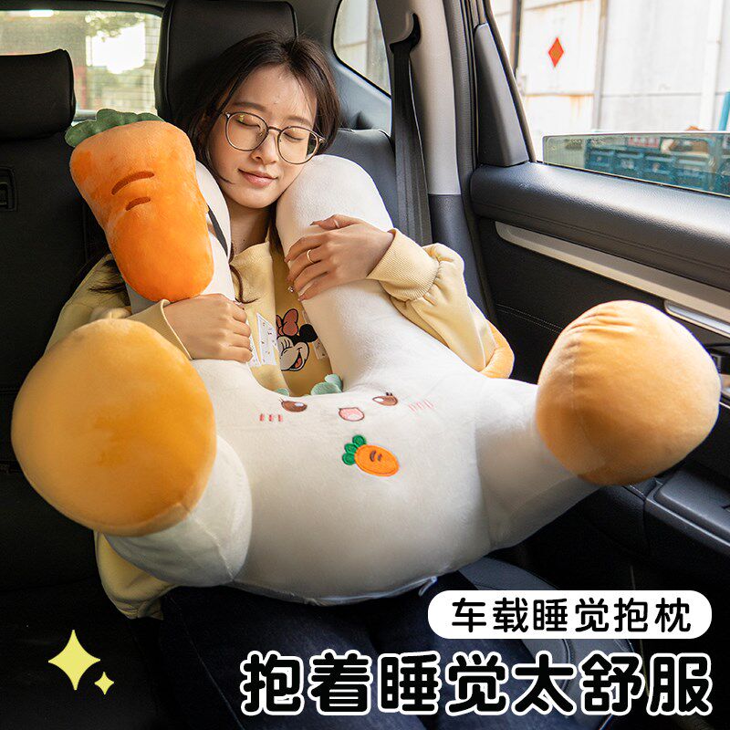 汽车儿童抱枕车载靠枕安全带防勒脖小孩睡觉神器长途坐车后排睡枕