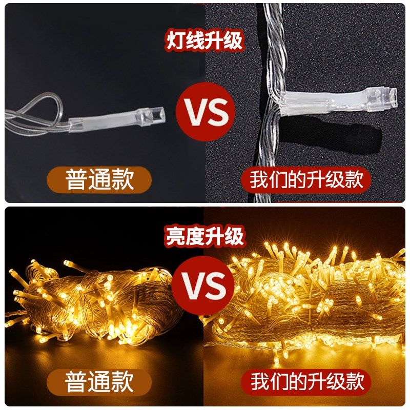 七彩灯氛围灯户外防水闪光灯珠流星雨led灯串满天星灯带圣诞装饰