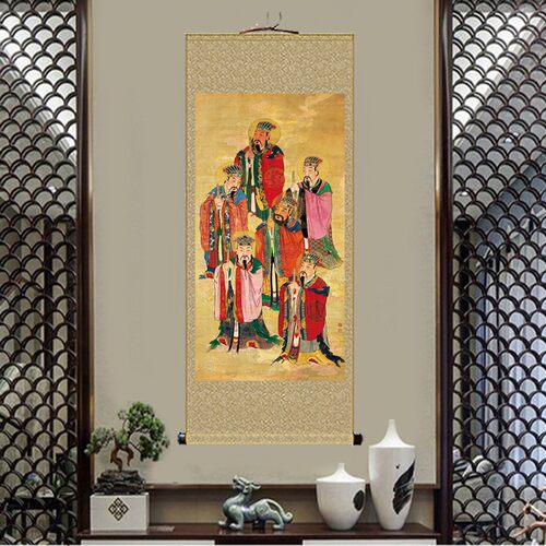 张大千《荷花鸳鸯》客厅书房茶室装饰画挂画玄关水墨高清卷轴字画_虎窝淘