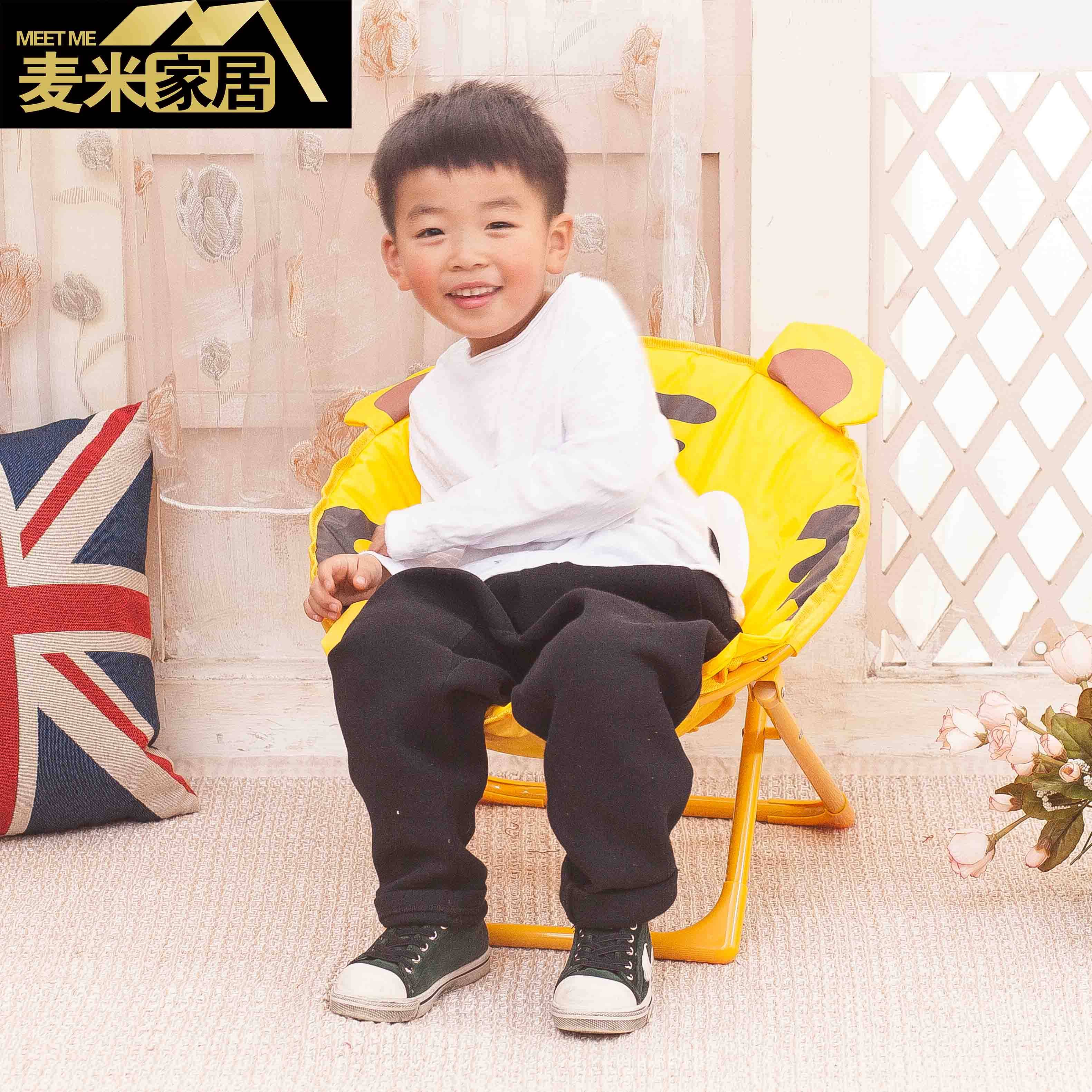 防滑儿童折叠躺椅彩虹风格幼儿园靠背椅 宝宝学习小凳子家用可折