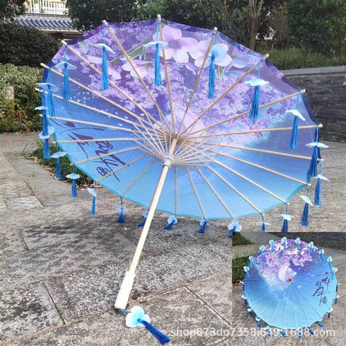 杭州西湖古风流苏伞油纸伞汉服摄影古装伞装饰道具儿童舞蹈走秀伞