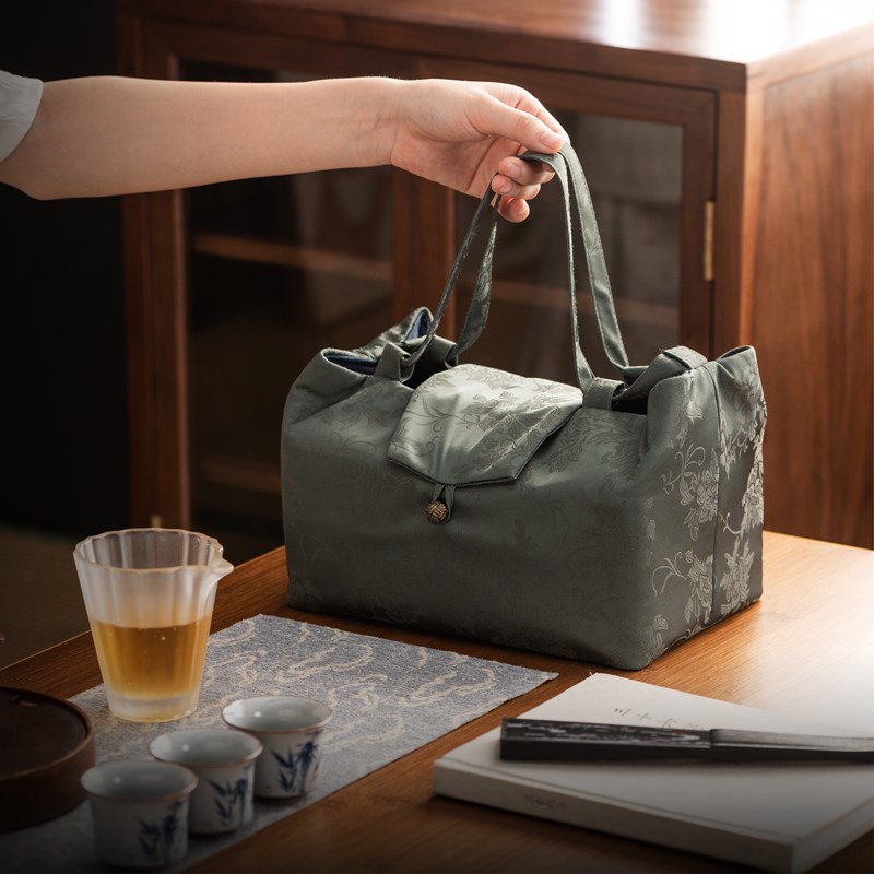 中式旅行茶具收纳包家用户外便携大号整套茶具收纳盒布艺包袋礼盒