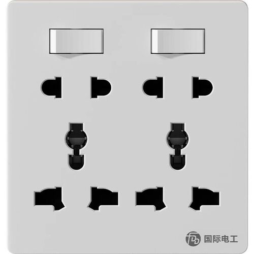 86型多功能二开十孔插座带开关多用6六孔8八孔10十孔墙壁家用面板