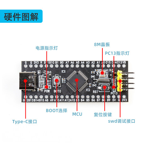 STM32F103C8T6单片机开发板最小系统板CH32核心板ARM实验板ISP