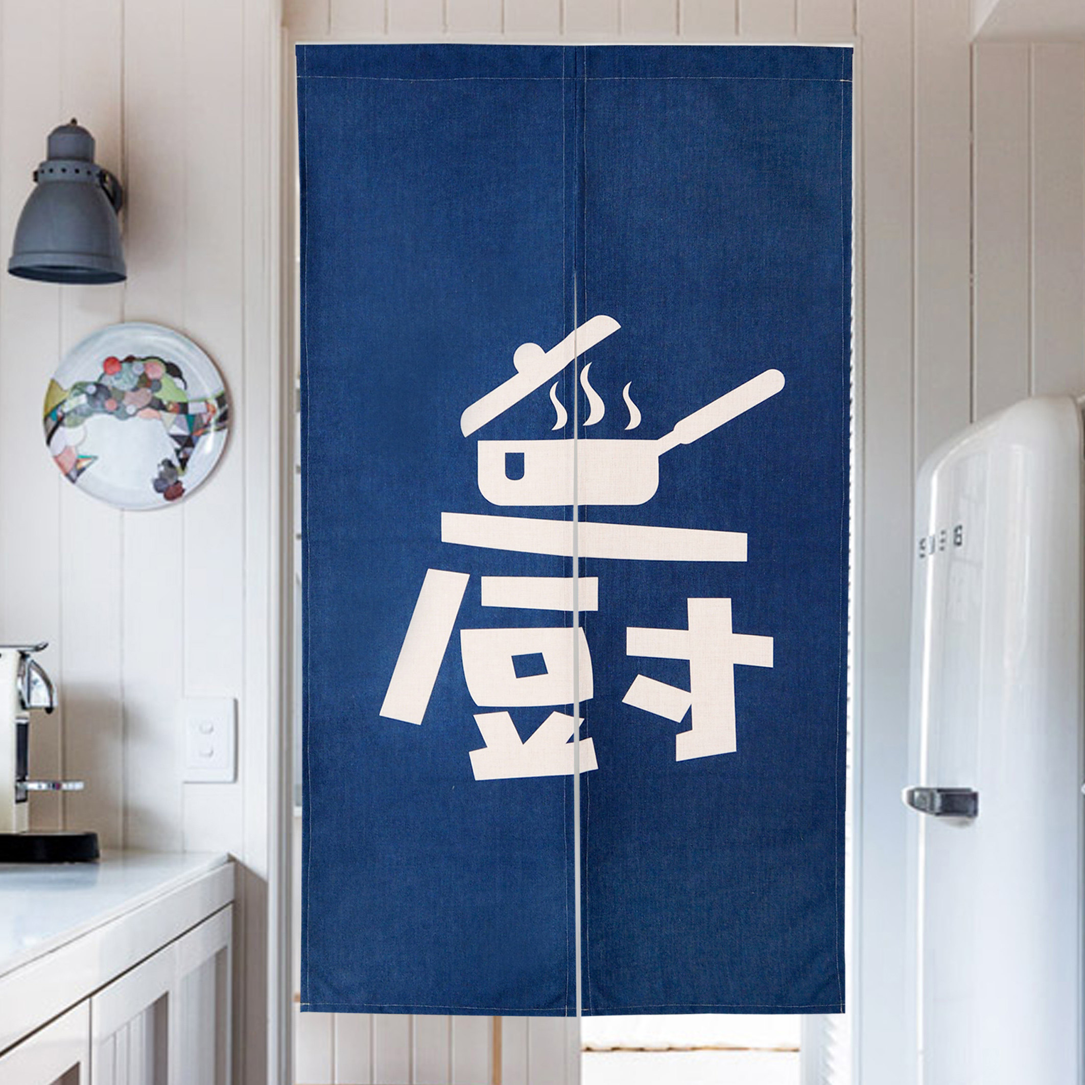 创意简约的厨房隔断窗帘布艺门帘半帘定制窗帘入口窗帘酒店装饰挂