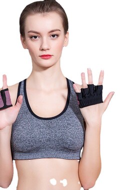 厂家四指健身手套半指女健身瑜伽训练耐磨硅胶防滑抓举运动手套