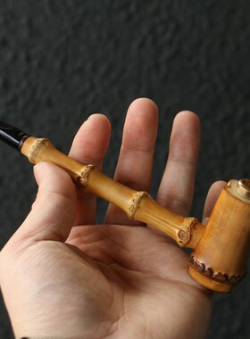 精品纯手工制作天然紫竹鞭小烟嘴竹制竹节过滤嘴粗中细三用竹烟具