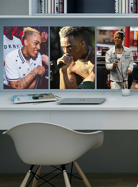 xxxtentacion海报贴画欧美明星歌手嘻哈说唱宿舍自粘防水墙贴定制