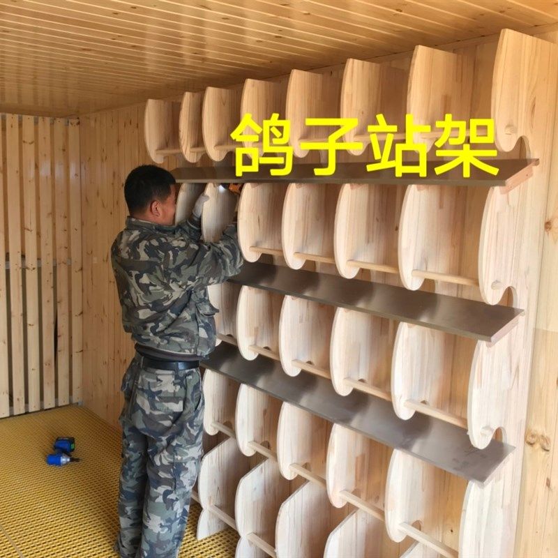 不锈钢+实木 赛鸽种鸽组合栖架栖息架 信鸽栖架 赛鸽巢箱鸽子站架