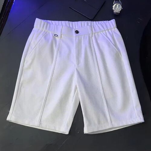 夏季重磅斜纹肌理高级感短裤男简约时尚设计感宽松百搭休闲五分裤