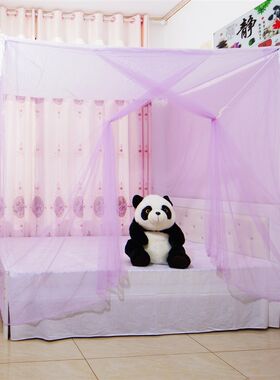 防尘顶蚊帐加密老式可穿杆系绳家用学生单人双人大床遮光加大挡灰