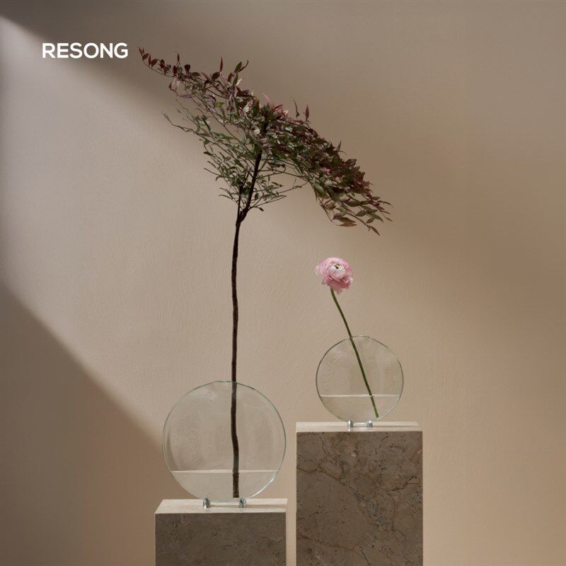 RESONG日诵 鱼嘴玻璃花瓶 透明桌面摆件 水培鲜花创意客厅装饰品