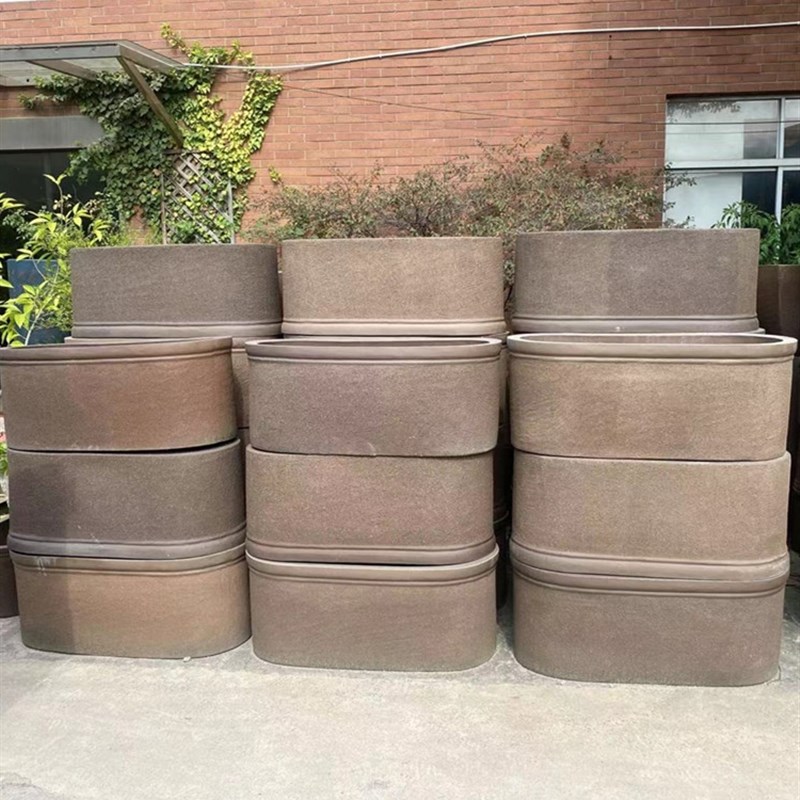 特大号长方形紫砂陶瓷花盆马槽盆陶罐栽树种植阳台庭院大花盆包邮