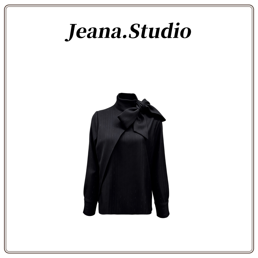 【Jeana.studio】原创设计轻奢韩系气质烫钻条纹衬衫2207
