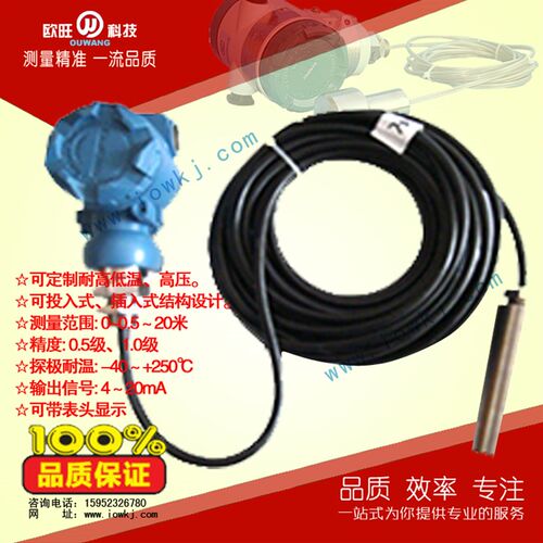 OW2688投入式液位变送器 表头显示扩散硅投入式液位计4.~20ma