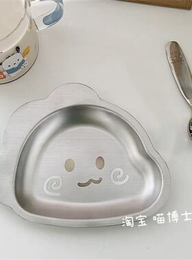 宠物猫碗零食盘子吃饭罐头碗碟子餐盘猫咪狗狗幼犬粮盆304不锈钢
