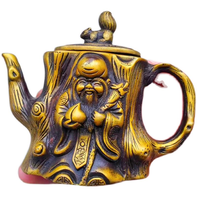 黄铜寿星水壶摆件水滴壶水壶铜壶墨汁壶摆饰工艺品家居装饰品