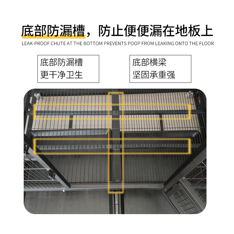狗笼子中大型犬宠物狗狗室内带厕所 家用全加密l全方管加粗猫狗笼