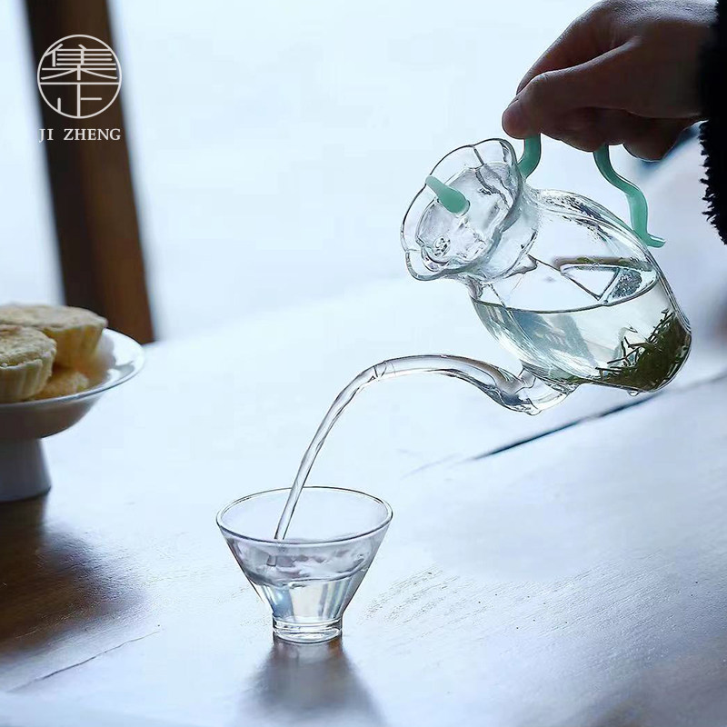 集正 耐热高硼硅玻璃茶壶 家用花茶下午茶果茶泡茶壶透明功夫茶具