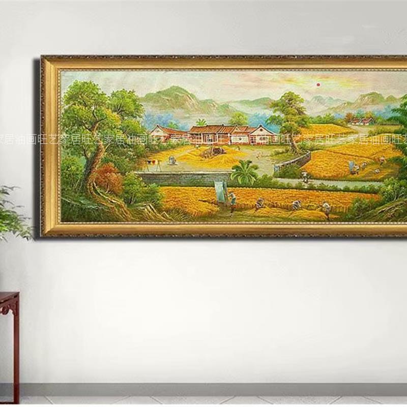 手绘风景客厅酒店别墅办公室沙发背景玄关书房卧室风景家居挂画