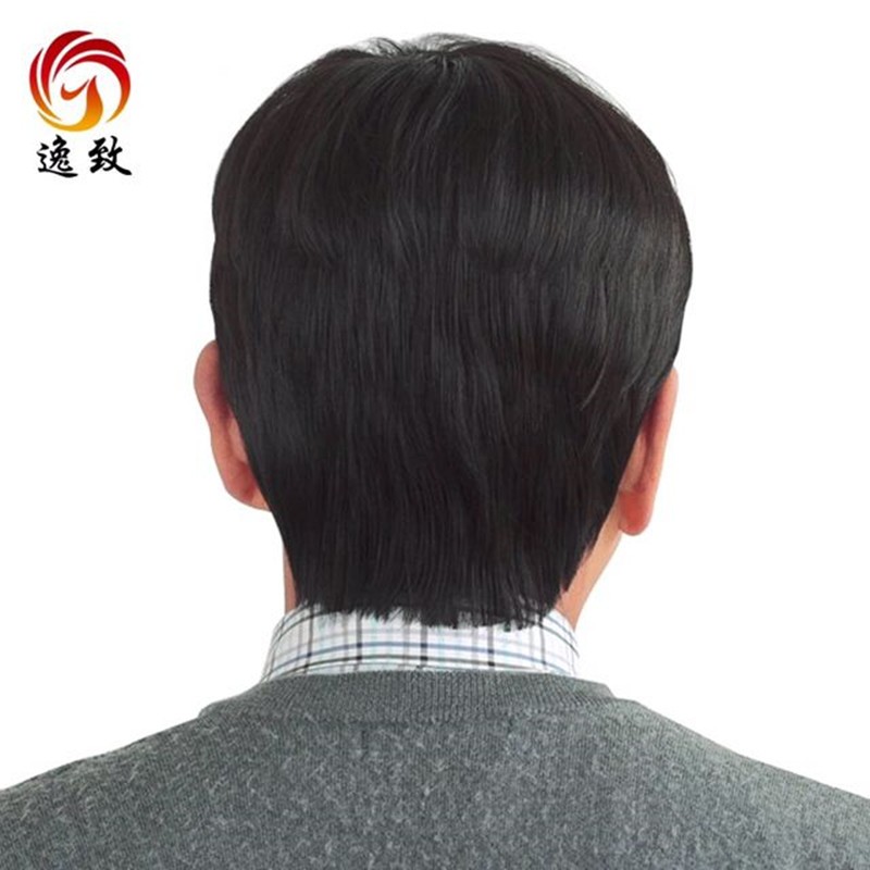 爸爸假发中老年假发男发短发短直发男士假发套中年人假发真人真发
