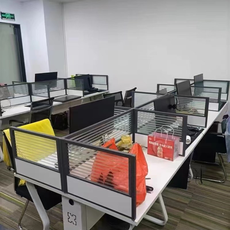 定制隔音办公桌挡板隔板桌面屏风隔断工位电脑桌玻璃分隔板防飞沫图片