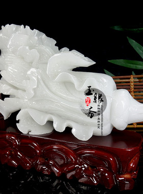 天然玉白菜摆件家居装饰品摆设招财办公室客厅玄关店铺开业礼品
