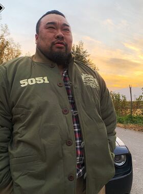 核爆炸5051新款立领短款超大码加厚保暖复古军绿粗布棉衣棉服棉袄