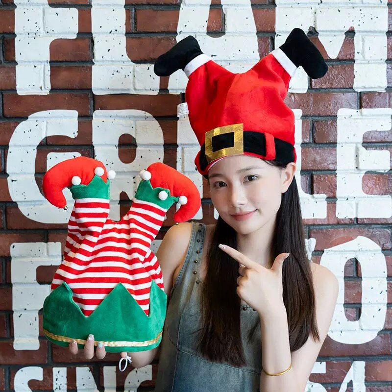 搞怪鲨雕圣诞老人帽子小丑裤子电圣诞装饰品