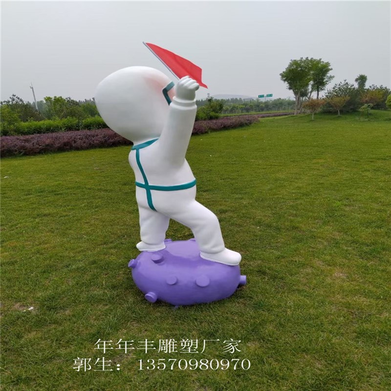 定制玻璃钢卡通人物防疫白衣天使雕塑公园景区广场户外装饰摆件品