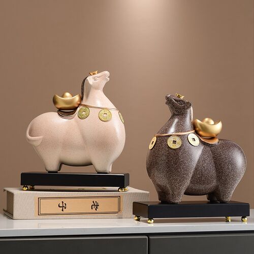 简约马上有钱软装装饰品 办公室桌面前台客厅电视柜创意摆件家用