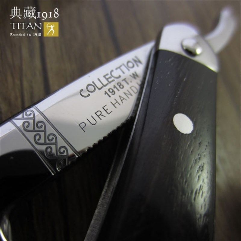 大力人典藏金箔黑檀钢头 老式 剃刀 剃须刀 手动 刮胡刀 剃须刀