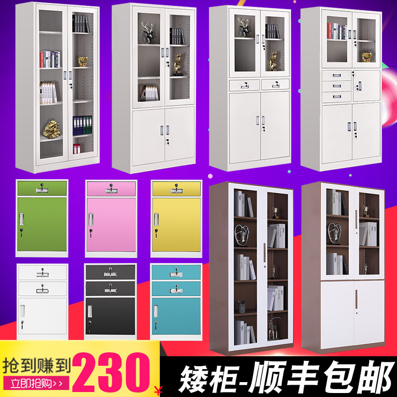 广州办公文件柜铁皮柜矮柜书柜资料柜密码带锁凭证柜档案储物柜子