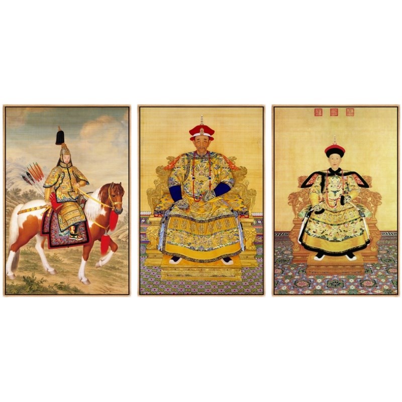 皇帝画像清朝宫廷画康熙雍正乾隆壁画皇后装饰画客厅书房龙袍挂画