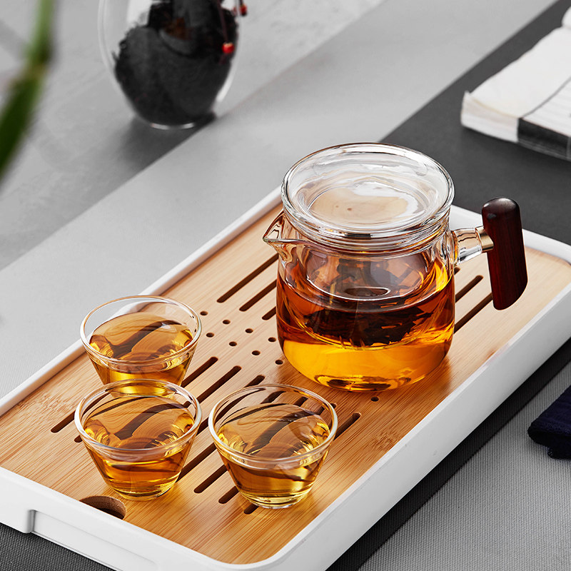 玻璃茶壶功夫茶具套装旅行便携收纳包家用耐高温过滤红茶泡花茶器