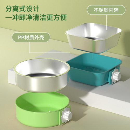 鸟碗宠物碗食盆不锈钢鸽子悬挂式挂笼子信鸽鹦鹉盆鸟碗防打翻水盆
