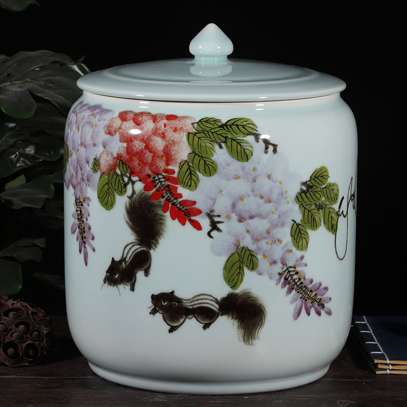 景德镇陶瓷米缸水缸油缸防潮面缸家用米桶防潮虫防霉密封带盖腌菜