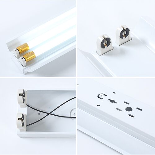 LED灯管支架T8底座1.2米双管36w 荧光灯地下室工厂车间日光灯全套