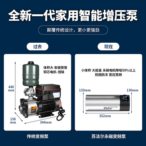 苏法尔永磁变频增压泵家用全自动静音加压泵全屋自来水小型管道泵