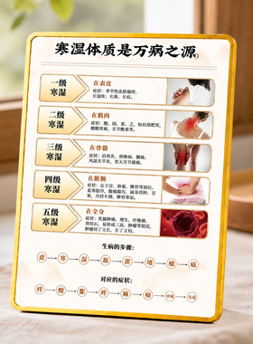 寒湿体质分级知识科普摆台中医养生馆美容院门店装饰摆件