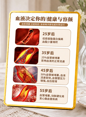 不同年龄血管健康科普提示摆台居家客厅桌面养生装饰摆件