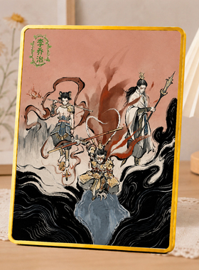 原创国风手绘西游封神人物摆台中式客厅书房装饰摆件