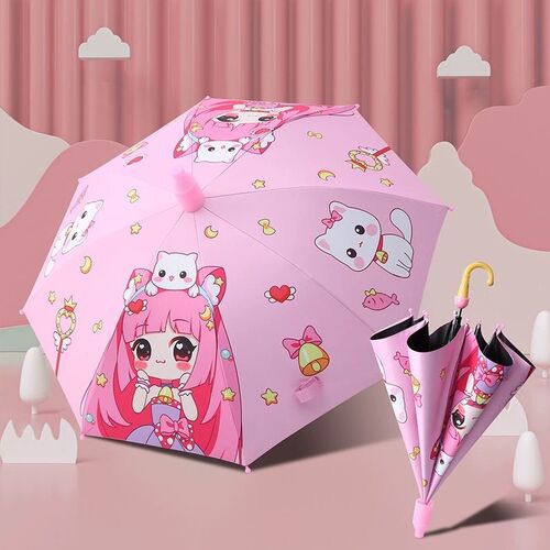 儿童长柄雨伞小学生幼儿园男童小女孩防水套防卡通l晒遮阳太阳伞
