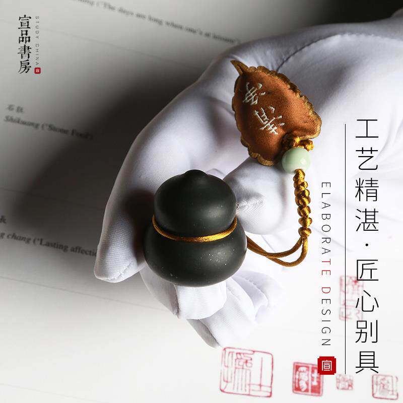 印章手工篆刻圆章天然砚石料印章制作禅意葫芦造型圆印章定做姓名